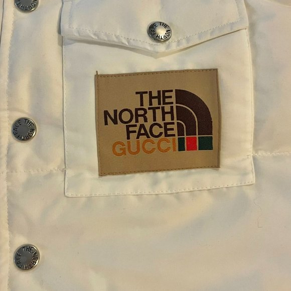 Authentic North Face x Gucci White Puffer Jacket/Vest - December Edition - Picture 2 of 6